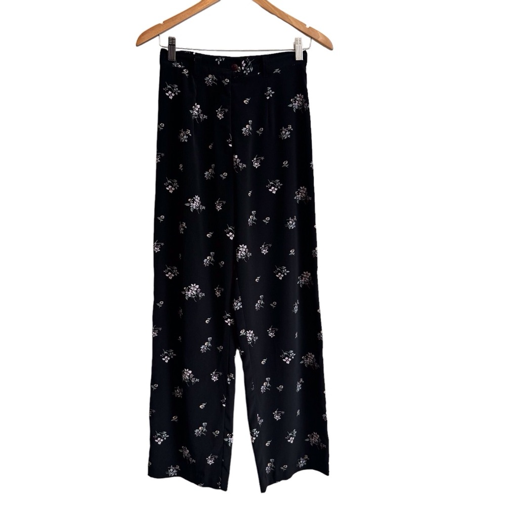 Vintage 90s Y2K Rampage Size 26 Floral Grunge Print High Waisted Flare Leg Pants
